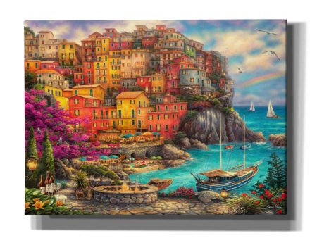 A Beautiful Day at Cinque Terre  by Chuck Pinson, Canvas Wall Art For Cheap