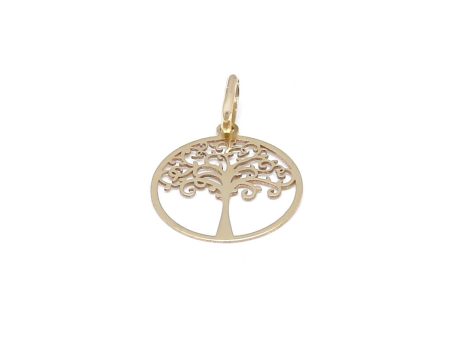 Dije calado motivo árbol de la vida en oro amarillo 14 kilates. Online Sale