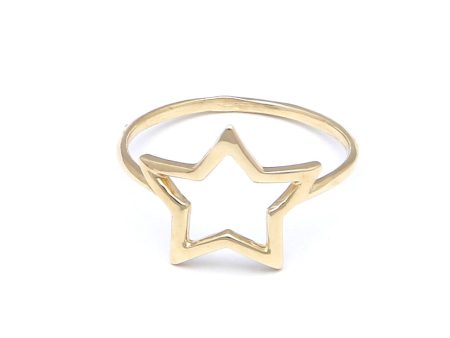 Anillo calado motivo estrella en oro amarillo 14 kilates. on Sale