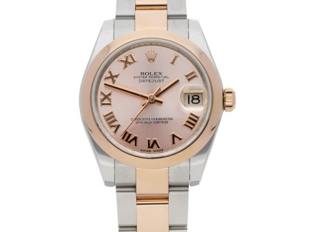 Reloj Rolex para dama modelo Oyster Perpetual DateJust vistas en oro rosa 18 kilates. For Sale