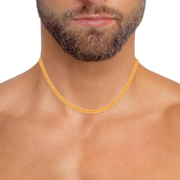 Collar eslabón barbado en oro amarillo 24 kilates. Discount