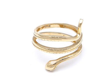 Anillo abierto motivo serpiente en oro amarillo 14 kilates. Online