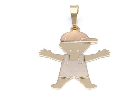 Dije diseño especial motivo niño en oro amarillo 14 kilates. Online now