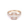 Anillo tipo sello con circonias en oro rosa 14 kilates. Online Sale