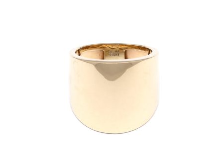 Anillo liso calado en oro amarillo 14 kilates. For Sale