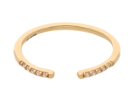 Anillo abierto con sintéticos en oro amarillo 14 kilates. For Discount