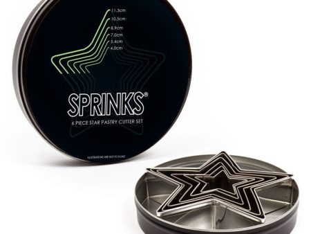 6-Piece Star Stainless Pastry Cutter Set - By Sprinks Supply